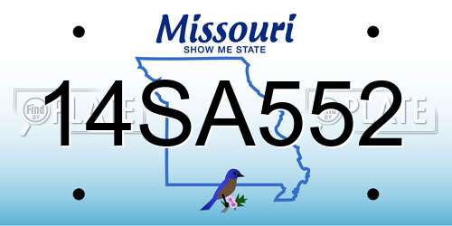 14SA552 Missouri License Plate