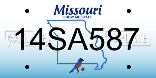 14SA587 Missouri License Plate