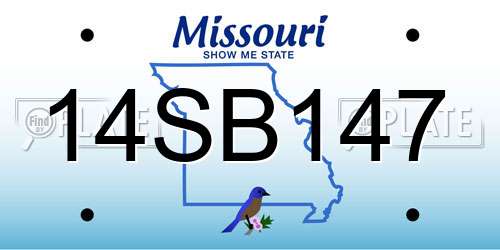 14SB147 Missouri License Plate