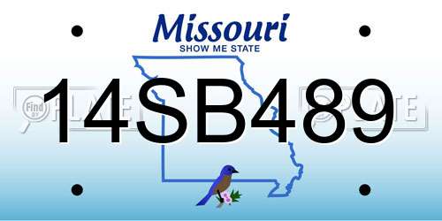14SB489 Missouri License Plate
