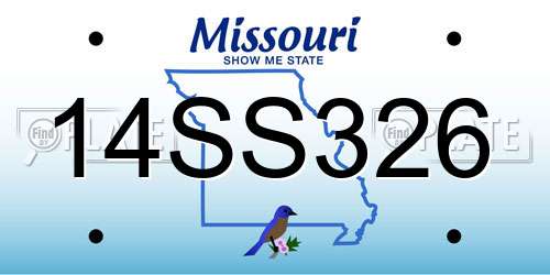 14SS326 Missouri License Plate