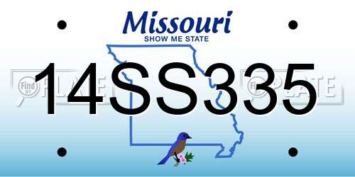 14SS335 Missouri License Plate