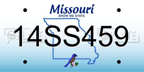 14SS459 Missouri License Plate