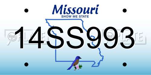 14SS993 Missouri License Plate