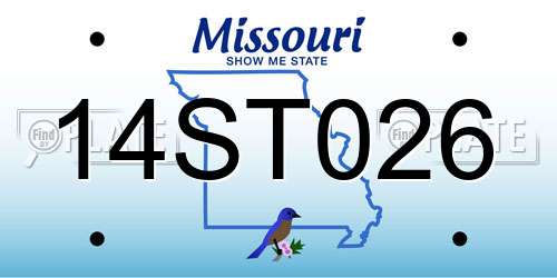 14ST026 Missouri License Plate