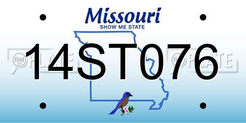 14ST076 Missouri License Plate
