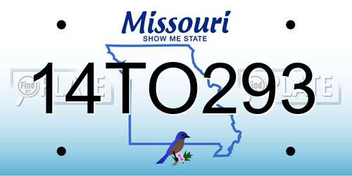 14TO293 Missouri License Plate