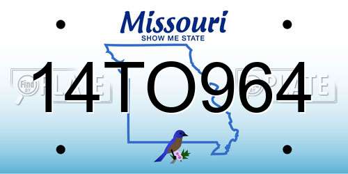 14TO964 Missouri License Plate