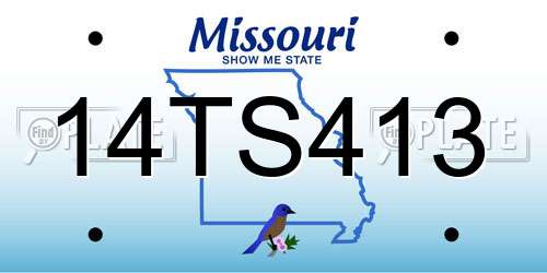 14TS413 Missouri License Plate