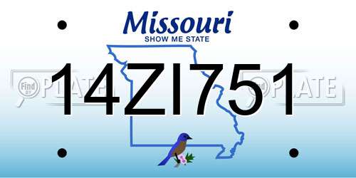 14ZI751 Missouri License Plate