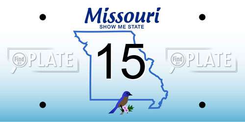 15 Missouri License Plate