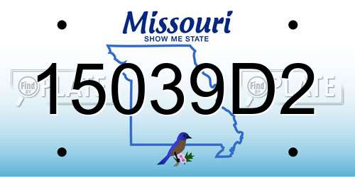 15039D2 Missouri License Plate