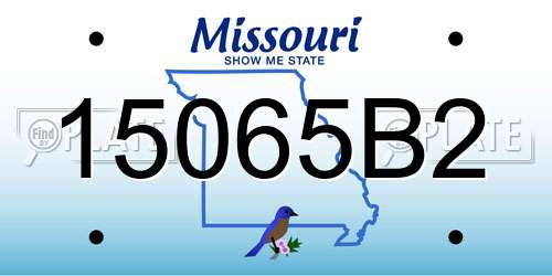 15065B2 Missouri License Plate
