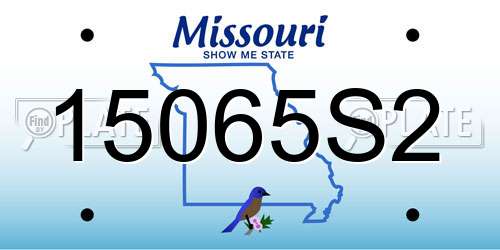 15065S2 Missouri License Plate