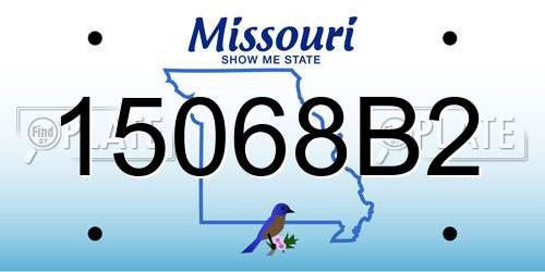 15068B2 Missouri License Plate