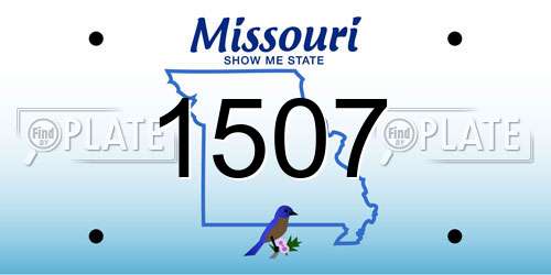 1507 Missouri License Plate
