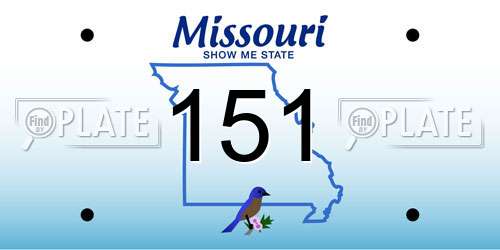 151 Missouri License Plate