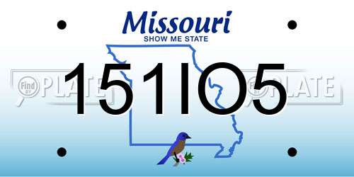 151IO5 Missouri License Plate