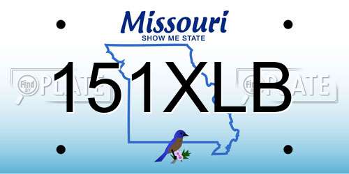 151XLB Missouri License Plate
