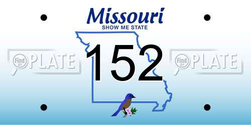 152 Missouri License Plate
