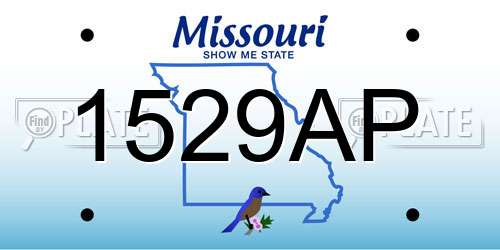 1529AP Missouri License Plate