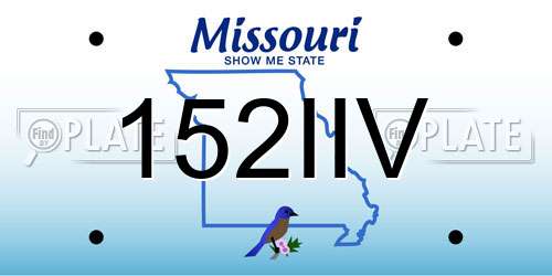 152IIV Missouri License Plate