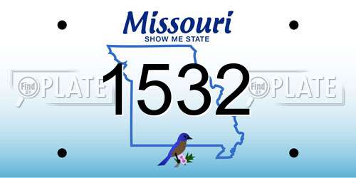 1532 Missouri License Plate