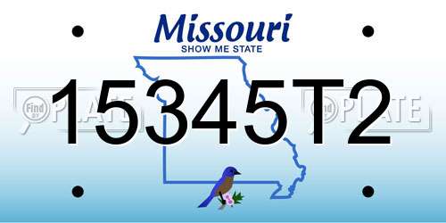 15345T2 Missouri License Plate