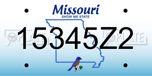 15345Z2 Missouri License Plate