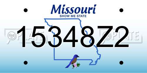 15348Z2 Missouri License Plate