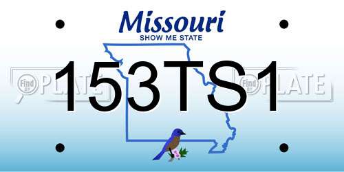 153TS1 Missouri License Plate