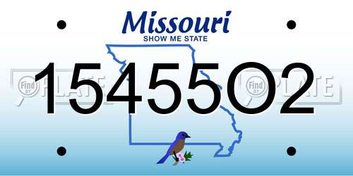 15455O2 Missouri License Plate