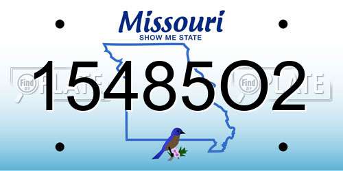 15485O2 Missouri License Plate