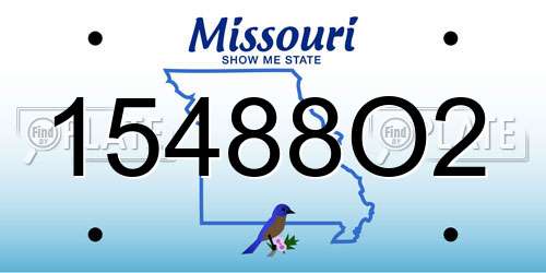 15488O2 Missouri License Plate
