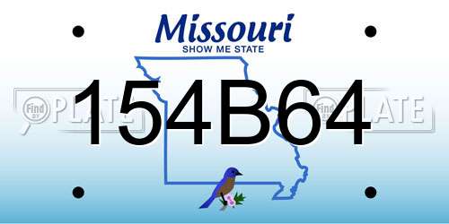 154B64 Missouri License Plate