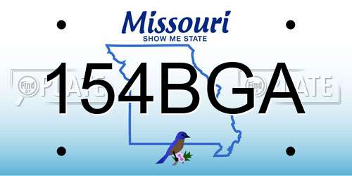 154BGA Missouri License Plate