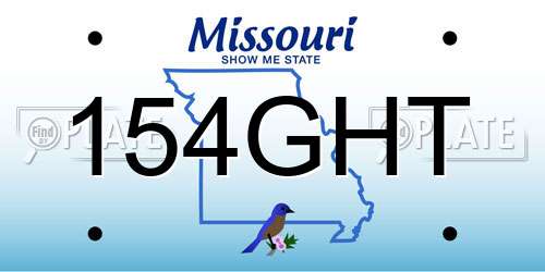 154GHT Missouri License Plate