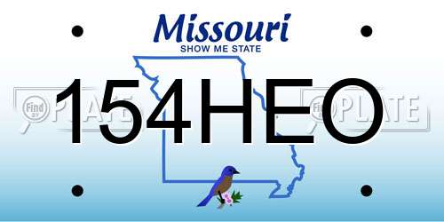 154HEO Missouri License Plate