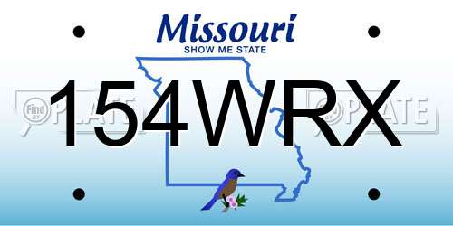 154WRX Missouri License Plate