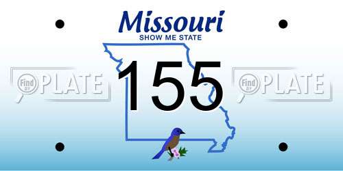155 Missouri License Plate