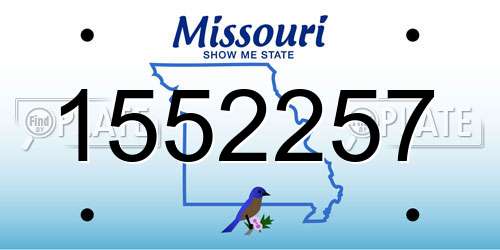 1552257 Missouri License Plate