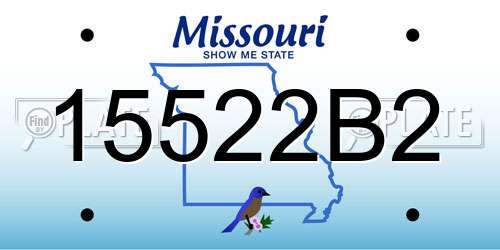 15522B2 Missouri License Plate