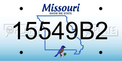 15549B2 Missouri License Plate