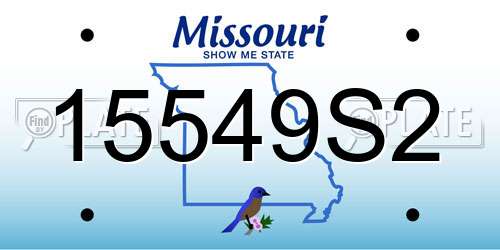15549S2 Missouri License Plate