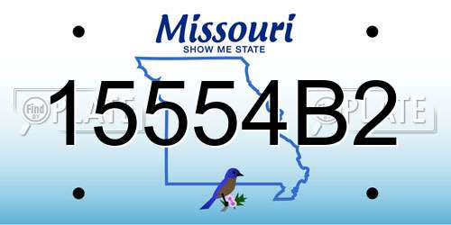 15554B2 Missouri License Plate