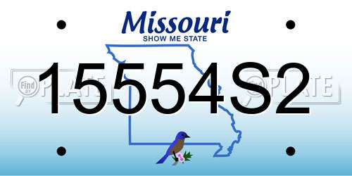 15554S2 Missouri License Plate