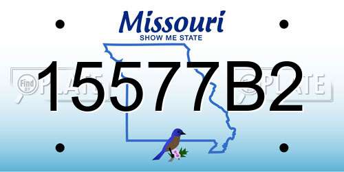 15577B2 Missouri License Plate