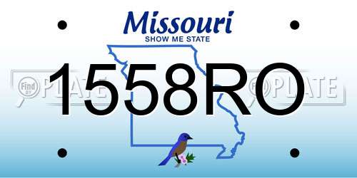 1558RO Missouri License Plate