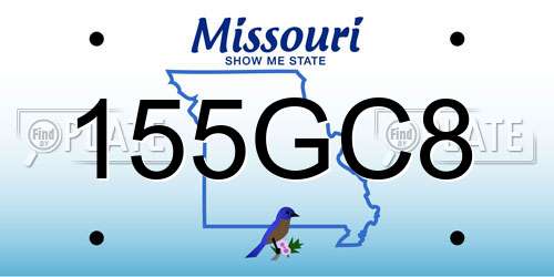 155GC8 Missouri License Plate