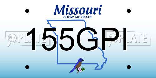 155GPI Missouri License Plate